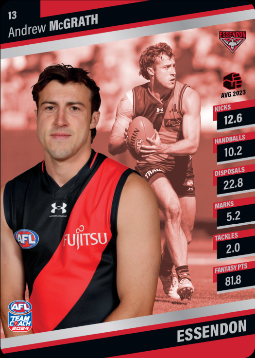 2024 AFL Team Coach Silver Parallel - 13 - Andrew McGrath - Essendon Bombers