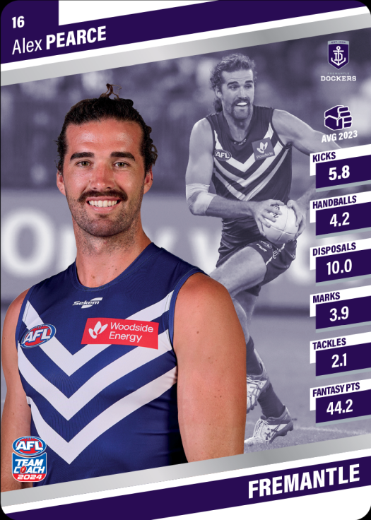 2024 AFL Team Coach Silver Parallel - 16 - Alex Pearce - Fremantle Dockers