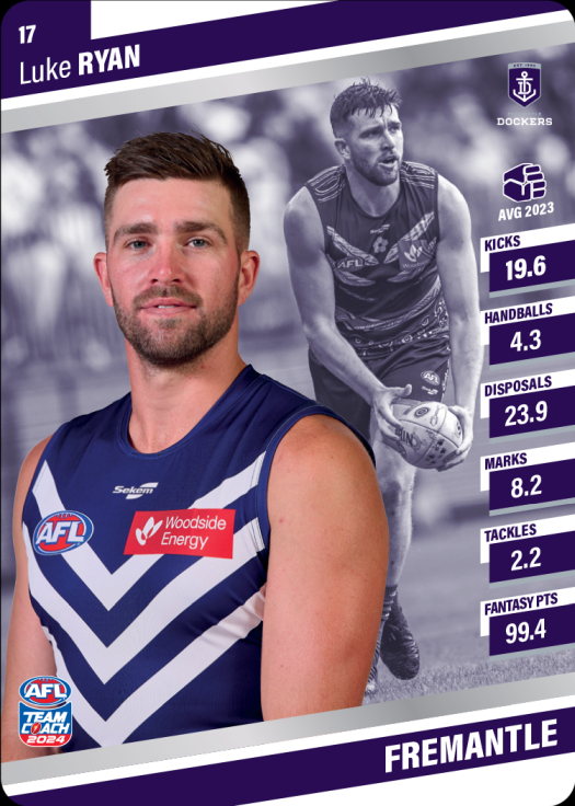 2024 AFL Team Coach Silver Parallel - 17 - Luke Ryan - Fremantle Dockers