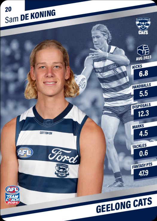 2024 AFL Team Coach Silver Parallel - 20 - Sam De Koning - Geelong Cats