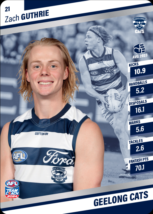 2024 AFL Team Coach Silver Parallel - 21 - Zach Guthrie - Geelong Cats