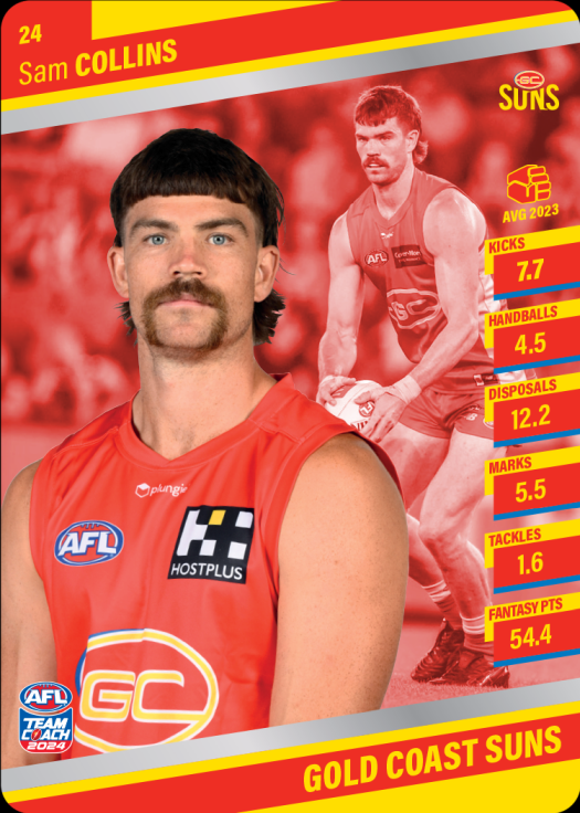 2024 AFL Team Coach Silver Parallel - 24 - Sam Collins - Gold Coast Suns