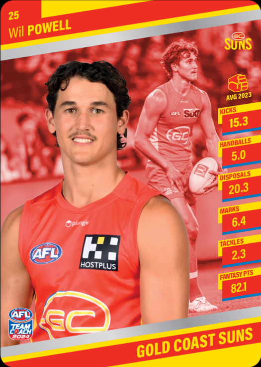 2024 AFL Team Coach Silver Parallel - 25 - Wil Powell - Gold Coast Suns