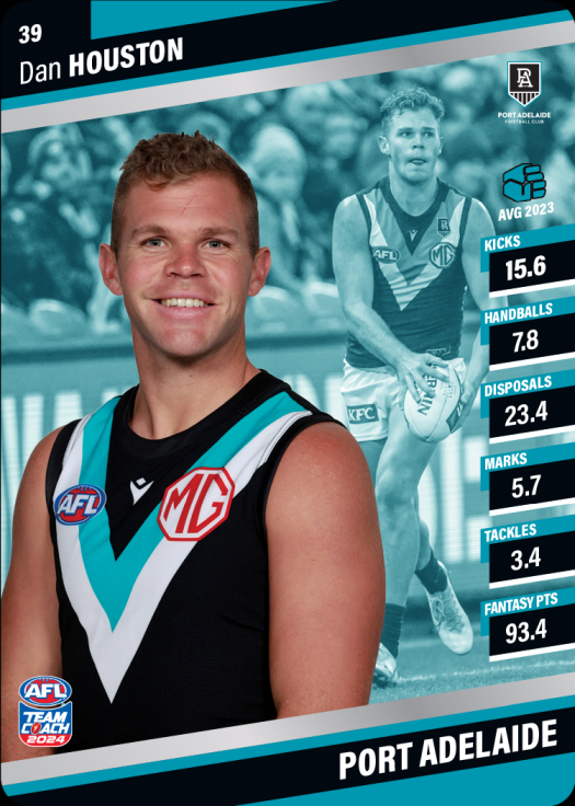 2024 AFL Team Coach Silver Parallel - 39 - Dan Houston - Port Adelaide Power
