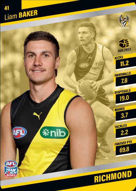 2024 AFL Team Coach Silver Parallel - 41 - Liam Baker - Richmond Tigers