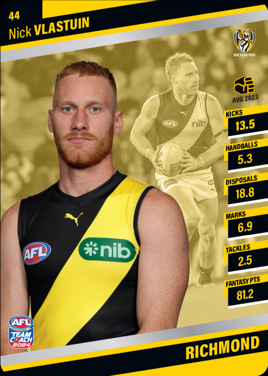 2024 AFL Team Coach Silver Parallel - 44 - Nick Vlastuin - Richmond Tigers