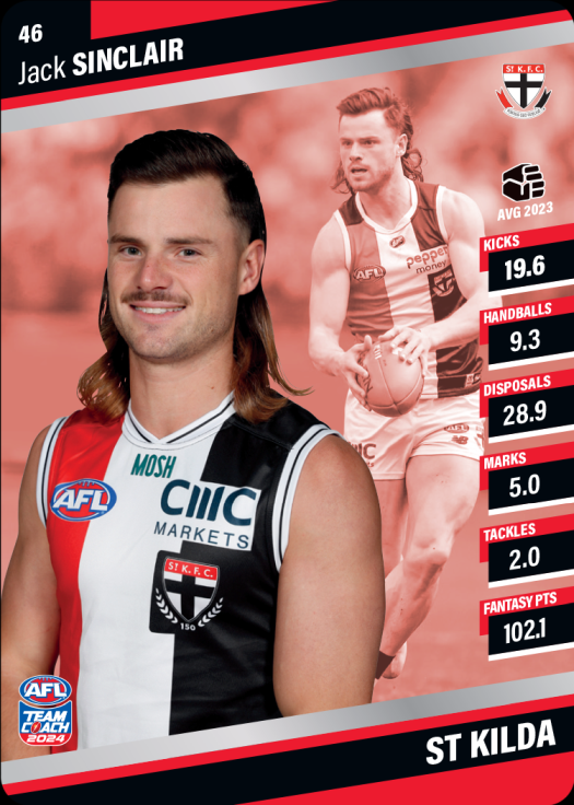2024 AFL Team Coach Silver Parallel - 46 - Jack Sinclair - St. Kilda Saints