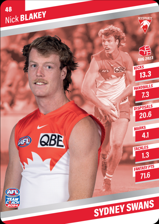 2024 AFL Team Coach Silver Parallel - 48 - Nick Blakey - Sydney Swans