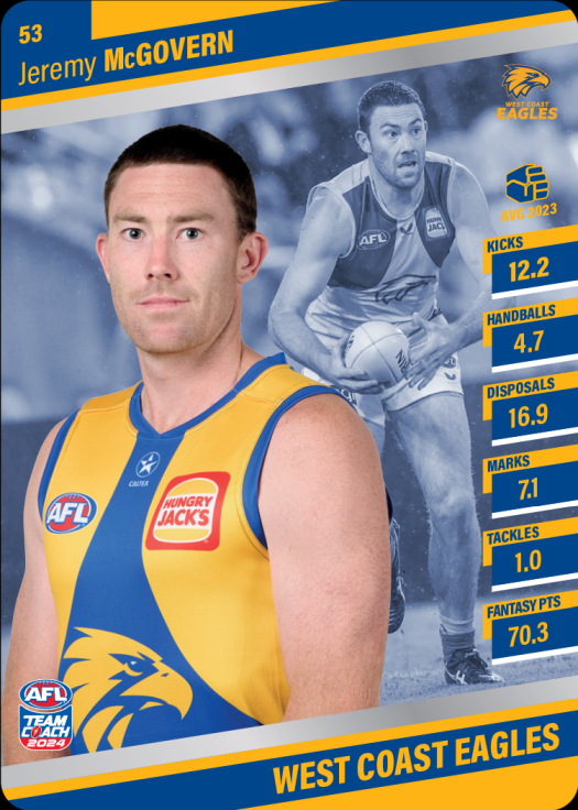 2024 AFL Team Coach Silver Parallel - 53 - Jeremy McGovern