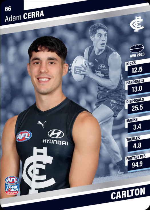 2024 AFL Team Coach Silver Parallel - 66 - Adam Cerra