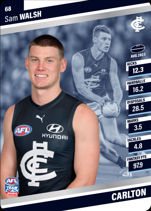 2024 AFL Team Coach Silver Parallel - 68 - Sam Walsh