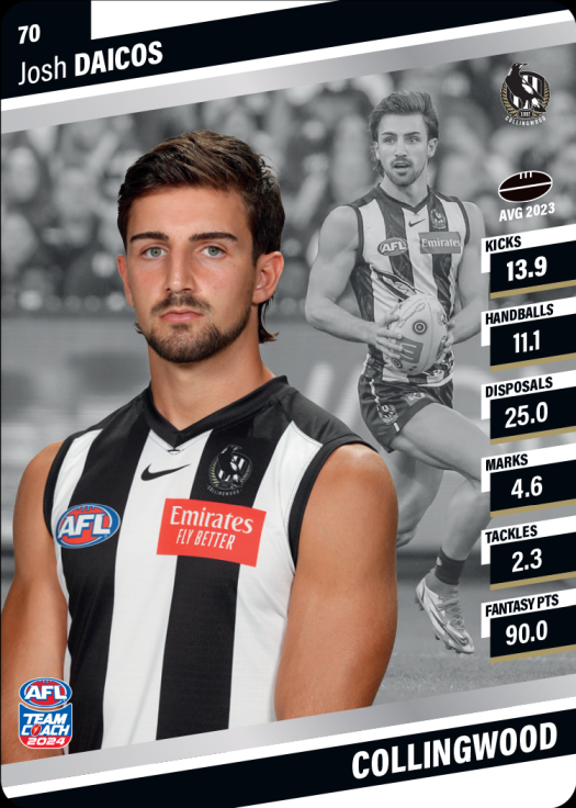 2024 AFL Team Coach Silver Parallel - 70 - Josh Daicos