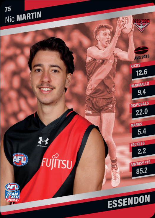 2024 AFL Team Coach Silver Parallel - 75 - Nic Martin