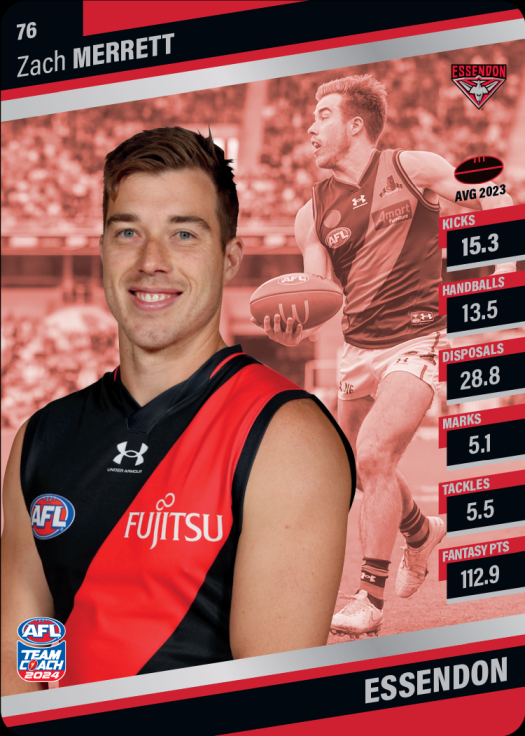 2024 AFL Team Coach Silver Parallel - 76 - Zach Merrett