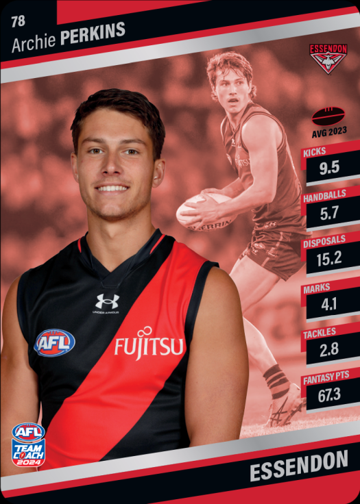 2024 AFL Team Coach Silver Parallel - 78 - Archie Perkins