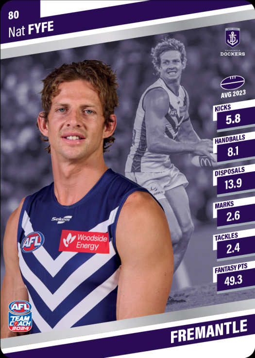 2024 AFL Team Coach Silver Parallel - 80 - Nat Fyfe