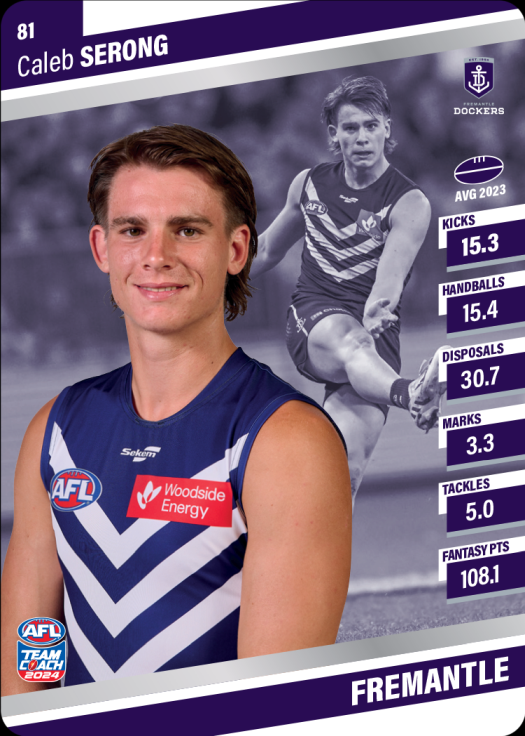 2024 AFL Team Coach Silver Parallel - 81 - Caleb Serong