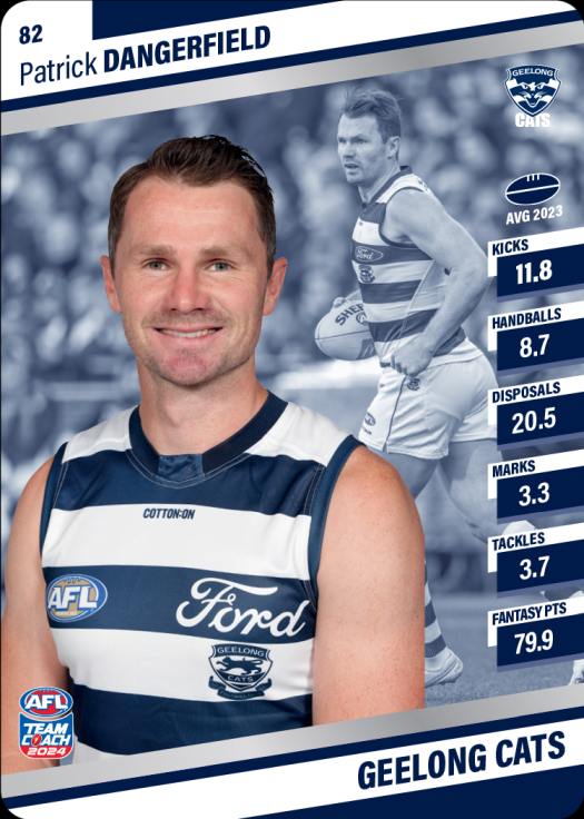 2024 AFL Team Coach Silver Parallel - 82 - Patrick Dangerfield