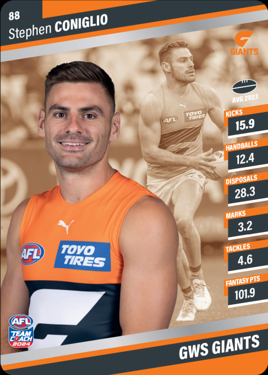 2024 AFL Team Coach Silver Parallel - 88 - Stephen Coniglio
