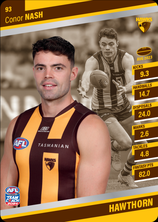 2024 AFL Team Coach Silver Parallel - 93 - Conor Nash