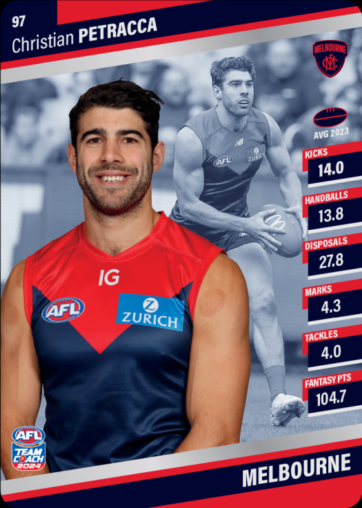 2024 AFL Team Coach Silver Parallel - 97 - Christian Petracca