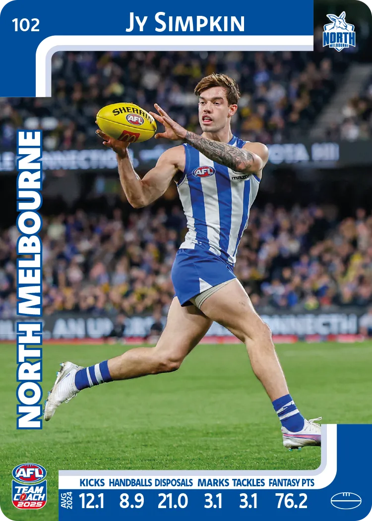 2025 AFL Team Coach Commons - Card 101 - 150