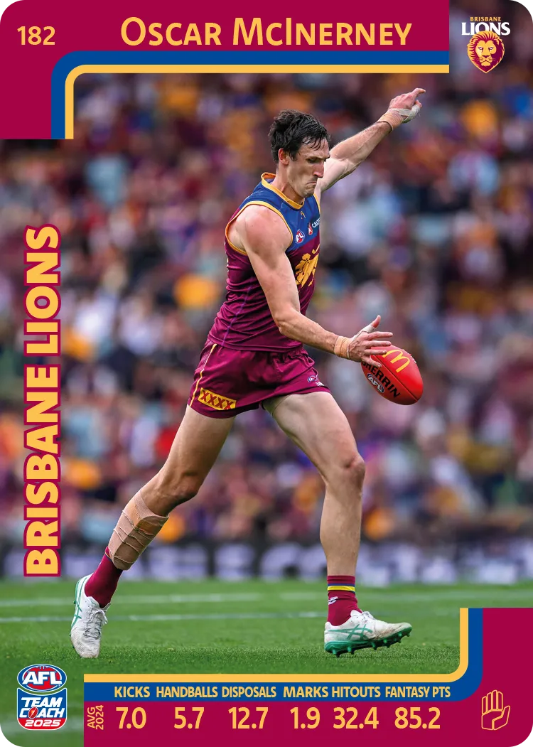 2025 AFL Team Coach Commons - Card 151 - 198