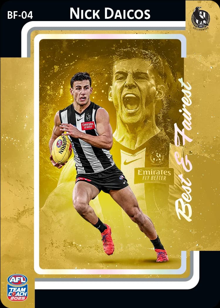 2025 AFL Team Coach Best & Fairest - Gold