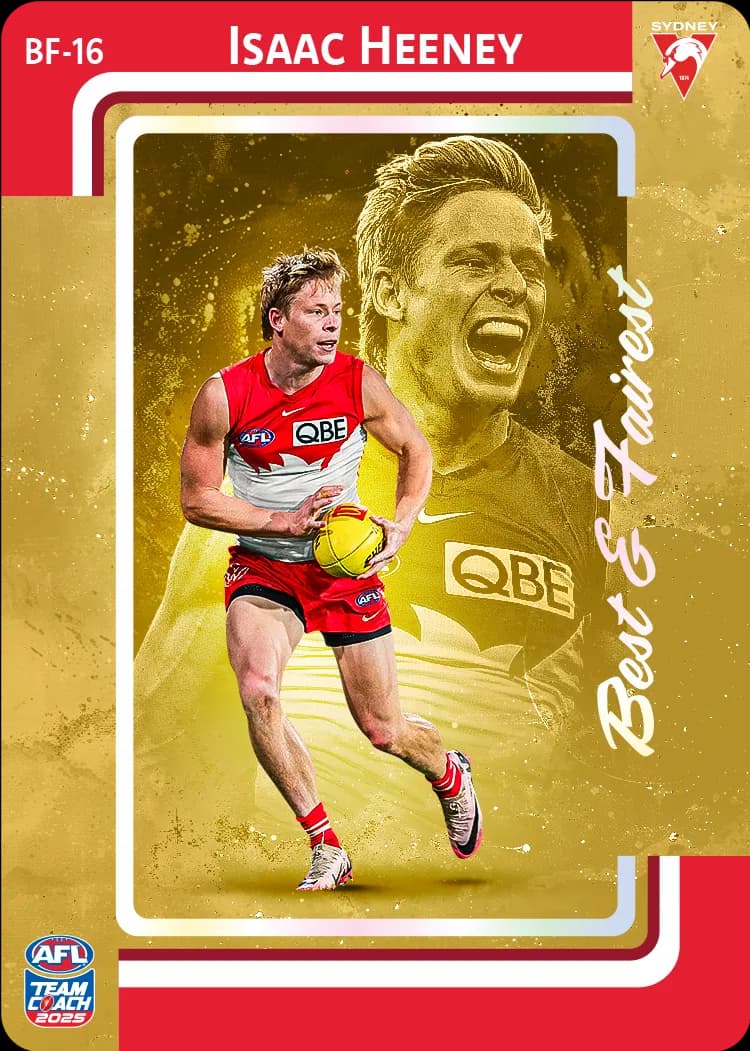 2025 AFL Team Coach Best & Fairest - Gold