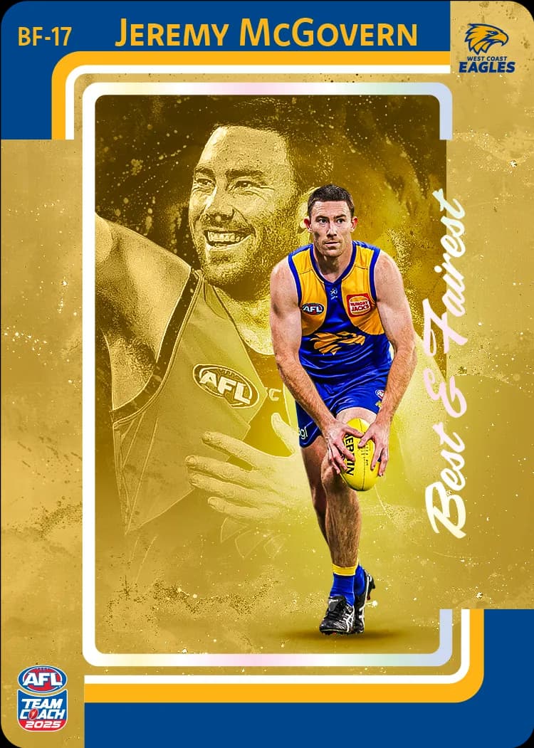 2025 AFL Team Coach Best & Fairest - Gold
